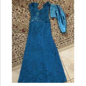 Camille La Vie Group Usa Turqoise Blue Lace Dress